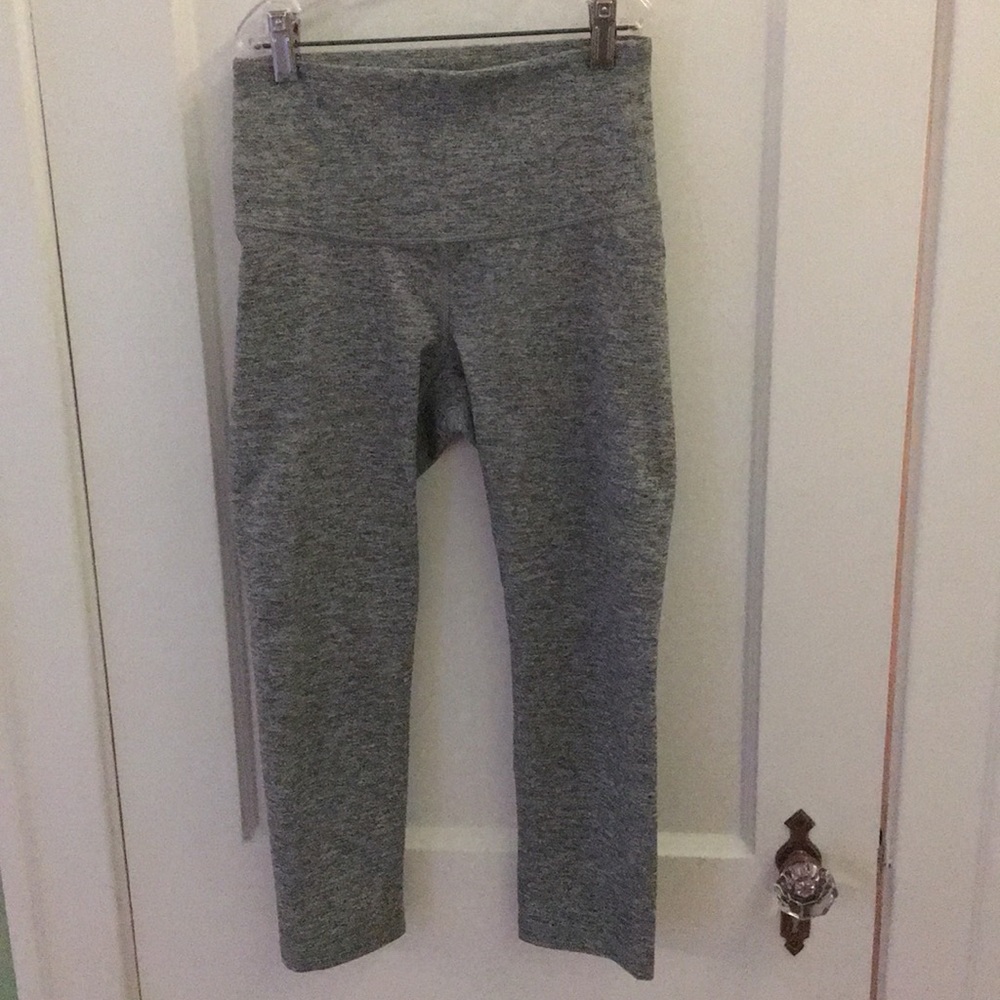 Mid shin length leggings.